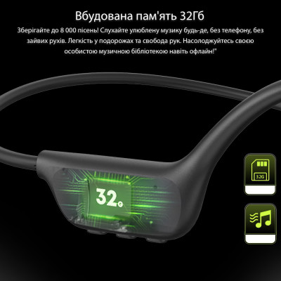Навушники з кістковою провідністю Langsdom BE17 Black Навушники з кістковою провідністю Langsdom BE17 Black