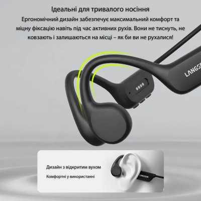 Навушники з кістковою провідністю Langsdom BE17 Black Навушники з кістковою провідністю Langsdom BE17 Black