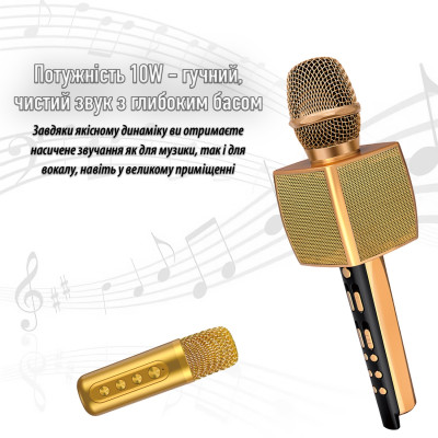 Беспроводной караоке микрофон Magic Karaoke YS-98 Pro Gold Беспроводной караоке микрофон Magic Karaoke YS-98 Pro Gold