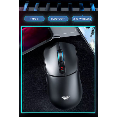 Мышь беспроводная игровая Aula SC580 PAW3325 12000 DPI 2,4G Bluetooth Black Мышь беспроводная игровая Aula SC580 PAW3325 12000 DPI 2,4G Bluetooth Black