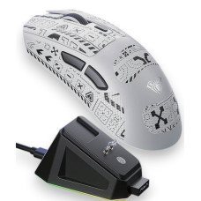 Миша бездротова ігрова Aula SC380 Print 12000 DPI 2,4G Bluetooth Сіро-чорний
