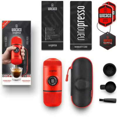 Эспрессо-кофеварка Wacaco Nanopresso 18 бар 80 мл Черно-красный (2772991930) Эспрессо-кофеварка Wacaco Nanopresso 18 бар 80 мл Черно-красный (2772991930)