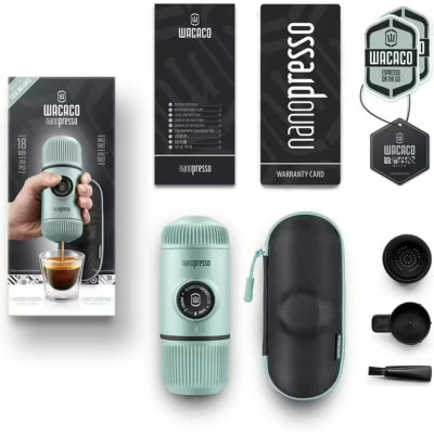 Эспрессо-кофеварка Wacaco Nanopresso 18 бар 80 мл Черно-бирюзовый (2772991931) Эспрессо-кофеварка Wacaco Nanopresso 18 бар 80 мл Черно-бирюзовый (2772991931)