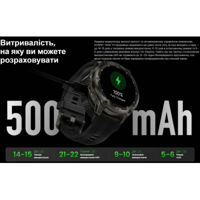 Смарт-годинник тактичний Kospet Tank T4 Black (KTT0004B) Смарт-годинник тактичний Kospet Tank T4 Black (KTT0004B)