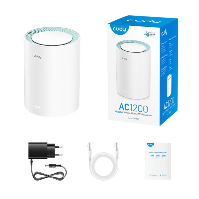 Маршрутизатор двухдиапазонный гигабитный Cudy M1300 WiFi Mesh WiFi 5 1-Pack AC1200 Белый (2802792702) Маршрутизатор двухдиапазонный гигабитный Cudy M1300 WiFi Mesh WiFi 5 1-Pack AC1200 Белый (2802792702)