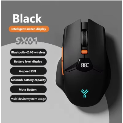 Ігрова комп'ютерна миша No Brand SX01 600 мАг Bluetooth Чорний (SH0000383) Ігрова комп'ютерна миша No Brand SX01 600 мАг Bluetooth Чорний (SH0000383)
