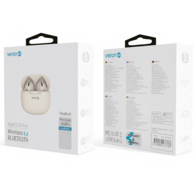 Беспроводные наушники TWS Veron E38 Airy Bluetooth 5.3 White (2104618868) Беспроводные наушники TWS Veron E38 Airy Bluetooth 5.3 White (2104618868)