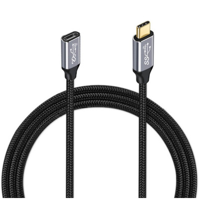 Подовжувач No BrandType-C Straight 100W 5A USB 3.2 Gen 2 Thunderbolt 4k 60hz 2 м Чорний (5A2M100W4K60HZUSB)