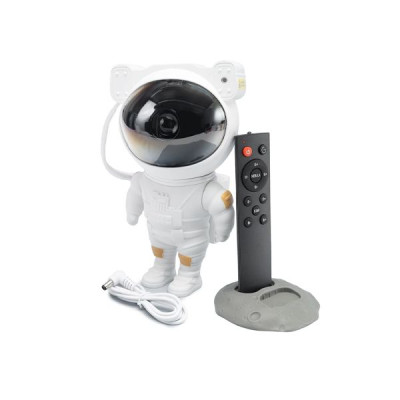 Лазерный светильник ночник Astro Космонавт 12x12x21 см Белый (hub_dbvg25)
