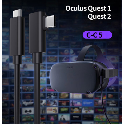 Кабель передачи данных Oculus Link USB-C 3.2 Type-C для Quest 2/3/Pro/Pico 4 5 м Черный (CC-5mGB) Кабель передачи данных Oculus Link USB-C 3.2 Type-C для Quest 2/3/Pro/Pico 4 5 м Черный (CC-5mGB)