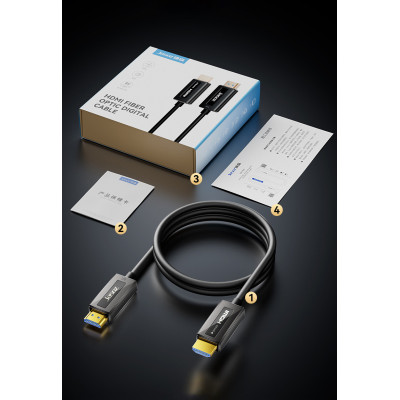 Кабель оптичний Jasoz A138 HDMI AOC 2.1 8K 60Hz 20 м Чорний (HDMIFO-20m) Кабель оптичний Jasoz A138 HDMI AOC 2.1 8K 60Hz 20 м Чорний (HDMIFO-20m)