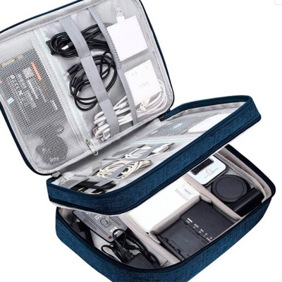 Сумка органайзер для зберігання проводів Lesko # 082 27x20x10 см Blue (13907-90891) Сумка органайзер для зберігання проводів Lesko # 082 27x20x10 см Blue (13907-90891)