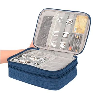 Сумка органайзер для зберігання проводів Lesko # 082 27x20x10 см Blue (13907-90891) Сумка органайзер для зберігання проводів Lesko # 082 27x20x10 см Blue (13907-90891)