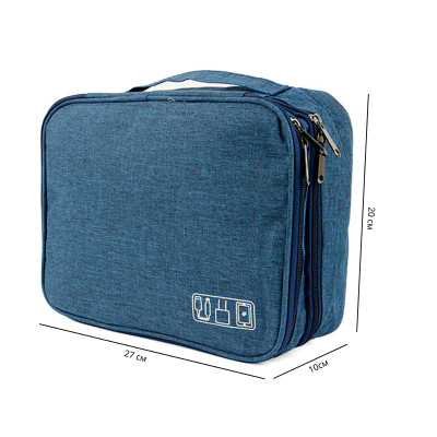 Сумка органайзер для зберігання проводів Lesko # 082 27x20x10 см Blue (13907-90891) Сумка органайзер для зберігання проводів Lesko # 082 27x20x10 см Blue (13907-90891)