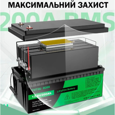 Аккумулятор литий-железо-фосфатный DATOUBOSS LiFePO4 12V 200Ah BMS 2560Wh (2104619065) Аккумулятор литий-железо-фосфатный DATOUBOSS LiFePO4 12V 200Ah BMS 2560Wh (2104619065)