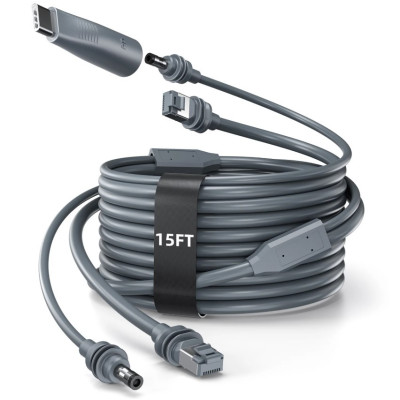 Кабель No Brand Hugener 2в1 Starlink Mini для заряджання DC/USB-C 15 м Сірий (2881818527) Кабель No Brand Hugener 2в1 Starlink Mini для заряджання DC/USB-C 15 м Сірий (2881818527)