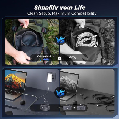 Кабель No Brand Hugener 2в1 Starlink Mini для заряджання DC/USB-C 15 м Сірий (2881818527) Кабель No Brand Hugener 2в1 Starlink Mini для заряджання DC/USB-C 15 м Сірий (2881818527)