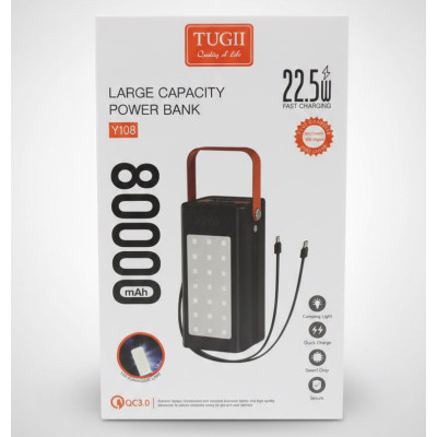 Повербанк No Brand Tugii Y108 Power Bank 80000 мАч Черный (2104619077) Повербанк No Brand Tugii Y108 Power Bank 80000 мАч Черный (2104619077)