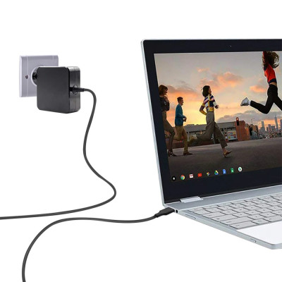 Блок живлення для ноутбука Foxsur HP Lenovo Dell Type-C 20V 3.25A 65W Чорний (A20-65P1A) Блок живлення для ноутбука Foxsur HP Lenovo Dell Type-C 20V 3.25A 65W Чорний (A20-65P1A)