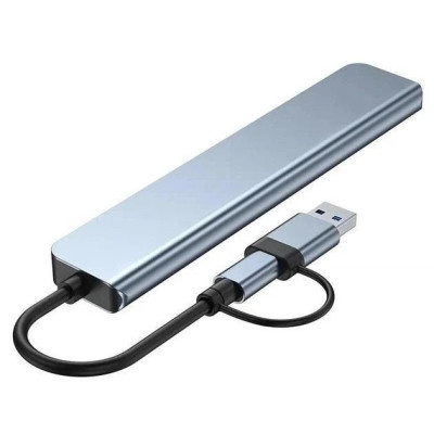 Концентратор Digital Type-C/USB-A 8в1 USB 3.0/USB 2.0/TF/SD 3.5 мм Серый (HUB-8IN1) Концентратор Digital Type-C/USB-A 8в1 USB 3.0/USB 2.0/TF/SD 3.5 мм Серый (HUB-8IN1)
