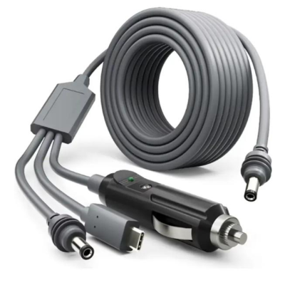 Кабель питания для Starlink Mini DC + Type-C + автомобильный прикуриватель 5 м Серый (18799-hbr)
