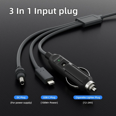 Кабель питания для Starlink Mini DC + Type-C + автомобильный прикуриватель 5 м Серый (18799-hbr) Кабель питания для Starlink Mini DC + Type-C + автомобильный прикуриватель 5 м Серый (18799-hbr)
