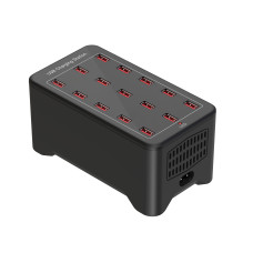 Зарядна станція багатопортова iLEPO на 15 USB портів Black (19012-hbr)