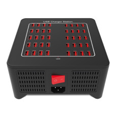 Зарядна станція багатопортова iLEPO на 40 USB портів Black (19014-hbr)