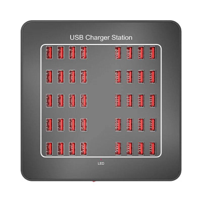 Зарядная станция многопортовая iLEPO на 40 USB портов Black (19014-hbr) Зарядная станция многопортовая iLEPO на 40 USB портов Black (19014-hbr)