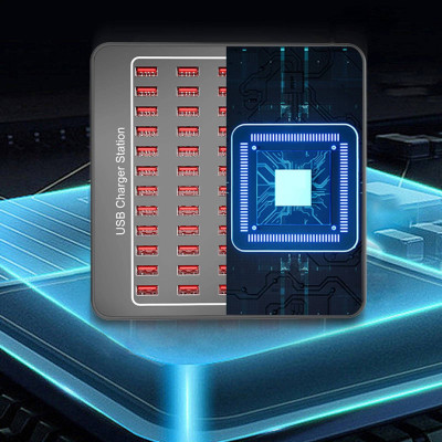 Зарядная станция многопортовая iLEPO на 60 USB портов Black (19016-hbr) Зарядная станция многопортовая iLEPO на 60 USB портов Black (19016-hbr)