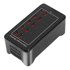 Зарядна станція багатопортова iLEPO на 10 USB портів +10 Type-C Black (19017-hbr)