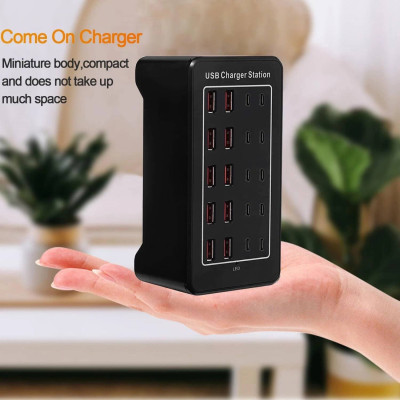 Зарядная станция многопортовая iLEPO на 10 USB портов+10 Type-C Black (19017-hbr) Зарядная станция многопортовая iLEPO на 10 USB портов+10 Type-C Black (19017-hbr)