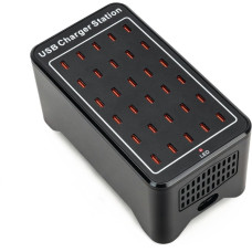 Зарядна станція багатопортова iLEPO на 30 Type-C портів Black (19019-hbr)