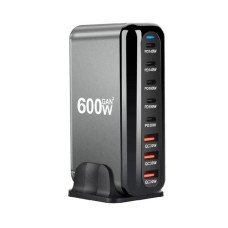 Зарядна станція багатопортова iLEPO на 3 USB+5 Type-C Black (19027-hbr)