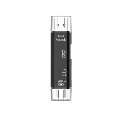 Універсальний кардрідер No Brand 5в1 Type-C Android USB 2.0 Чорний (SH0000402)