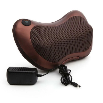 Масажна роликова подушка No Brand Massage pillow 32.5х18.7х11.7 см Коричневий (1290649090)