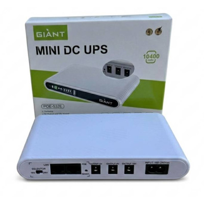 Джерело безперебійного живлення для роутера Giant Mini DC UPS POE-532E 10400 мАг Білий (2104619295) Джерело безперебійного живлення для роутера Giant Mini DC UPS POE-532E 10400 мАг Білий (2104619295)