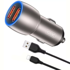 Автомобильное зарядное устройство XO CC52 QC 3.0 2xUSB 36W Silver (3_07924)