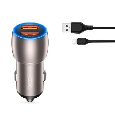Автомобильное зарядное устройство XO CC52 QC 3.0 2xUSB 36W Silver (3_07924) Автомобильное зарядное устройство XO CC52 QC 3.0 2xUSB 36W Silver (3_07924)