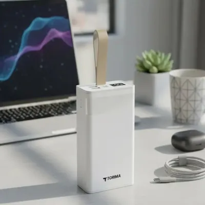 Зовнішній акумулятор Power Bank Torima 30000 mAh 22.5W White (3_07998) Зовнішній акумулятор Power Bank Torima 30000 mAh 22.5W White (3_07998)