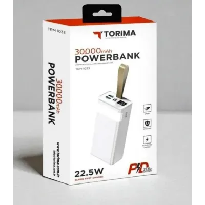 Зовнішній акумулятор Power Bank Torima 30000 mAh 22.5W White (3_07998) Зовнішній акумулятор Power Bank Torima 30000 mAh 22.5W White (3_07998)