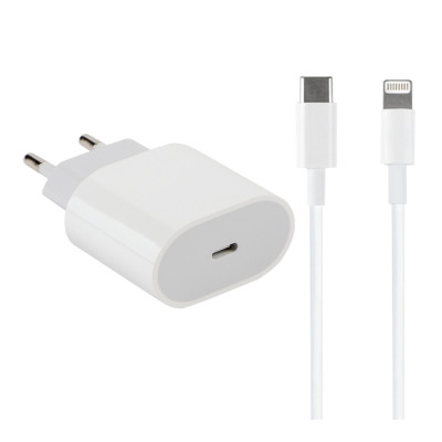 Сетевое зарядное устройство No Brand Power Adapter 20W Type-C Lightning iPhone 14 Pro Max White (37692_3663832)
