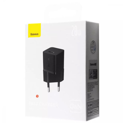 Зарядний пристрій BASEUS CCGN05010 GaN5 Fast Charger mini PD20W 1Type-C Black (00000065988_4) Зарядний пристрій BASEUS CCGN05010 GaN5 Fast Charger mini PD20W 1Type-C Black (00000065988_4)
