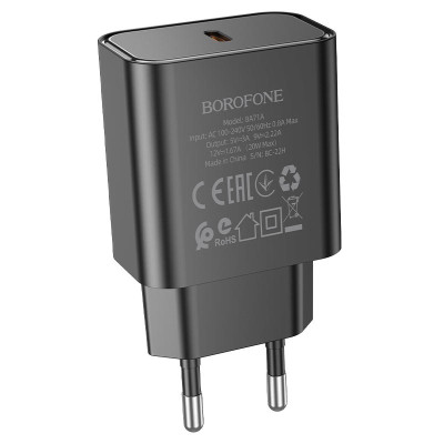 Зарядний пристрій Borofone BA71A Power Type-C PD20W Black (00000066701_2)