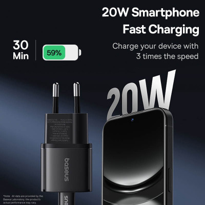 Зарядний пристрій BASEUS P10162503 GaN5S OS Fast Charger 20W 1Type-C Cluster Black (00000070599_1) Зарядний пристрій BASEUS P10162503 GaN5S OS Fast Charger 20W 1Type-C Cluster Black (00000070599_1)