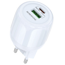 Зарядное устройство Borofone BA93A Lustrous PD20W/QC3.0 1USB-A/1Type-C Blue (00000076753_2)