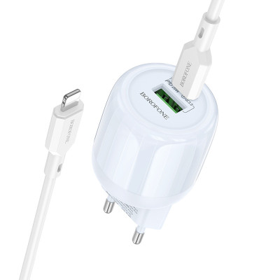 Зарядний пристрій Borofone BA93A Lustrous PD20W/QC3.0 1USB-A/1Type-C Type-C to Lightning Blue (00000076758_1) Зарядний пристрій Borofone BA93A Lustrous PD20W/QC3.0 1USB-A/1Type-C Type-C to Lightning Blue (00000076758_1)