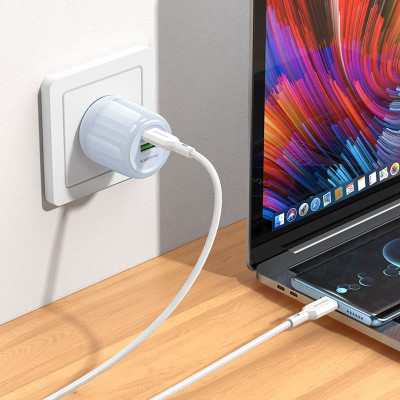 Зарядний пристрій Borofone BA93A Lustrous PD20W/QC3.0 1USB-A/1Type-C Type-C to Lightning Blue (00000076758_1) Зарядний пристрій Borofone BA93A Lustrous PD20W/QC3.0 1USB-A/1Type-C Type-C to Lightning Blue (00000076758_1)