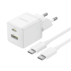 Зарядний пристрій BASEUS P1011160A Palm Fast Charger 30W 1USB-A/1Type-C Moon White (00000078029_2)