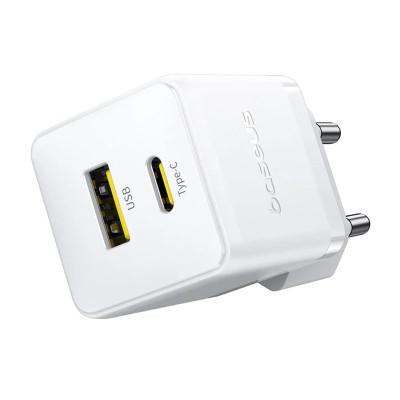 Зарядний пристрій BASEUS P1011160A Palm Fast Charger 30W 1USB-A/1Type-C Moon White (00000078029_2) Зарядний пристрій BASEUS P1011160A Palm Fast Charger 30W 1USB-A/1Type-C Moon White (00000078029_2)